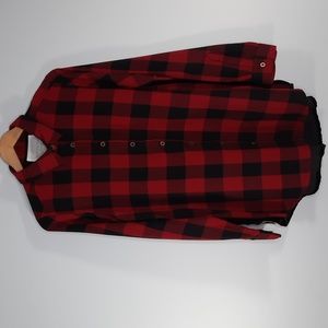 NWT KARN SEO RED PLAID WOV VIVIENNE SHIRT SZ S